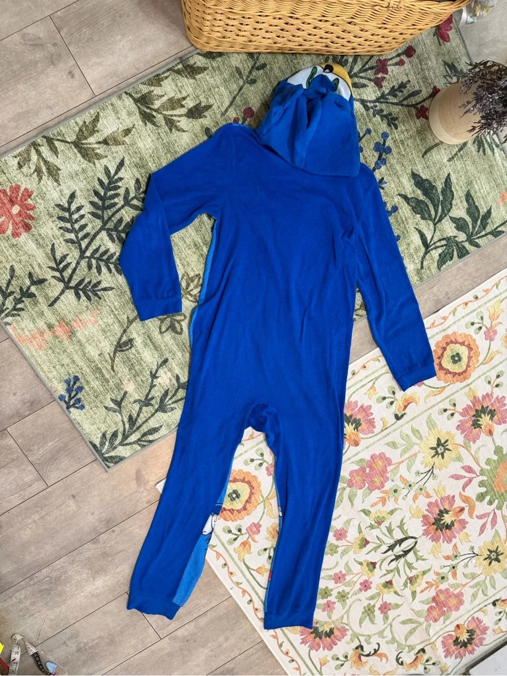 Sonic the Hedgehog Boys Zip Hooded Fleece Pajamas Size Medium